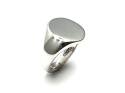 9ct White Gold Oval Signet Ring