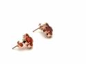 Silver Red Clover Earrings