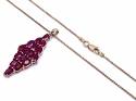 9ct Ruby Cluster Pendant & Chain