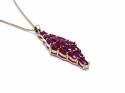 9ct Ruby Cluster Pendant & Chain