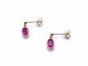 9ct Yellow Gold Ruby and Diamond Drop Earrings