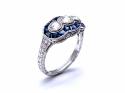 18ct White Gold Sapphire & Diamond Cluster Ring