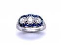 18ct White Gold Sapphire & Diamond Cluster Ring