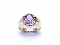 9ct Yellow Gold Amethyst Solitaire Ring