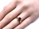 9ct Yellow Gold Garnet & Diamond Ring