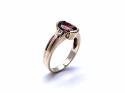 9ct Yellow Gold Garnet & Diamond Ring