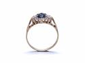 9ct Blue Topaz & Diamond 3 Stone Ring