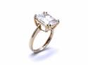 14ct Yellow Gold CZ Solitaire Ring