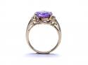 9ct Amethyst & Diamond Dress Ring