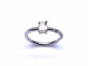 9ct White Gold Topaz Solitaire Ring