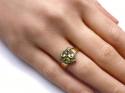 9ct Yellow Gold Peridot Cluster Ring