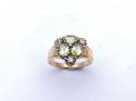 9ct Yellow Gold Peridot Cluster Ring