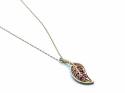 14ct Garnet Leaf Pendant & Chain