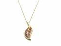 14ct Garnet Leaf Pendant & Chain