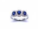 18ct White Gold Sapphire & Diamond Cluster Ring