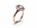 18ct Rose Gold Morganite and Diamond Cluster Ring