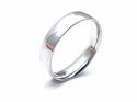 9ct White Gold Slight Court Wedding Ring 4mm L