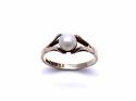 9ct Yellow Gold Pearl Solitaire Ring