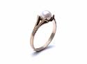 9ct Yellow Gold Pearl Solitaire Ring