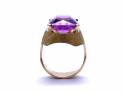 18ct Synthetic Sapphire Solitaire Ring