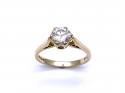 18ct Yellow Gold CZ Solitaire Ring