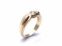 18ct Yellow Gold CZ Solitaire Ring