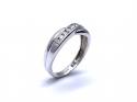 9ct White Gold CZ Crossover Ring