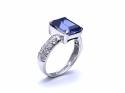 9ct Purple & White CZ Solitaire Ring