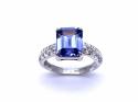 9ct Purple & White CZ Solitaire Ring