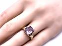 9ct Yellow Gold Amethyst Solitaire Ring