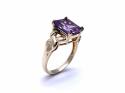 9ct Yellow Gold Amethyst Solitaire Ring