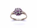 9ct Ruby & Diamond Cluster Ring