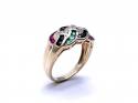 9ct Precious Gemstone Plaited Ring