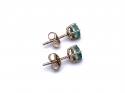 9ct Yellow Gold Emerald Stud Earrings