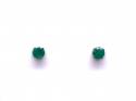 9ct Yellow Gold Emerald Stud Earrings