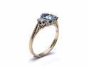 18ct Aquamarine & Diamond 3 Stone Ring