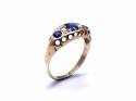 Synthetic Sapphire & Diamond 5 Stone Ring