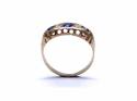 Synthetic Sapphire & Diamond 5 Stone Ring