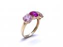 14ct Pink CZ 3 Stone Ring