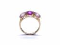 14ct Pink CZ 3 Stone Ring