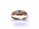 18ct Synthetic Ruby & Diamond Ring 1914