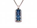 9ct Blue & White Topaz Pendant & Chain