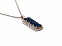 9ct Blue & White Topaz Pendant & Chain