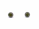 9ct Yellow Gold Peridot & Diamond Halo Earrings