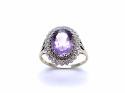 9ct Amethyst & Diamond Dress Ring