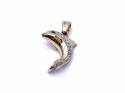 9ct Yellow Gold CZ Dolphin Pendant