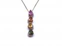9ct Sapphire & Diamond Pendant & Chain
