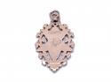 9ct Rose Gold Shield Pendant/Fob Birm 1901