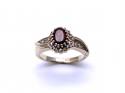 9ct Garnet & Diamond Cluster Ring