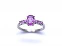 9ct White Gold Pink Sapphire Ring